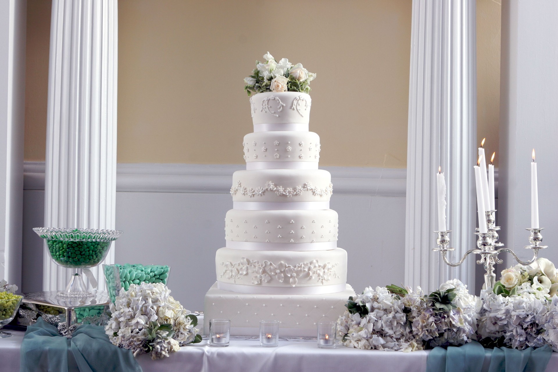 Ornate Decorative Large Tall Fancy Wedding Cake Centerpiece